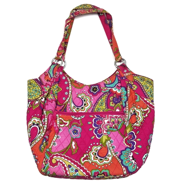 Vera Bradley Handbags - Vera Bradley Pink Swirls Large Tote Bag Shopper